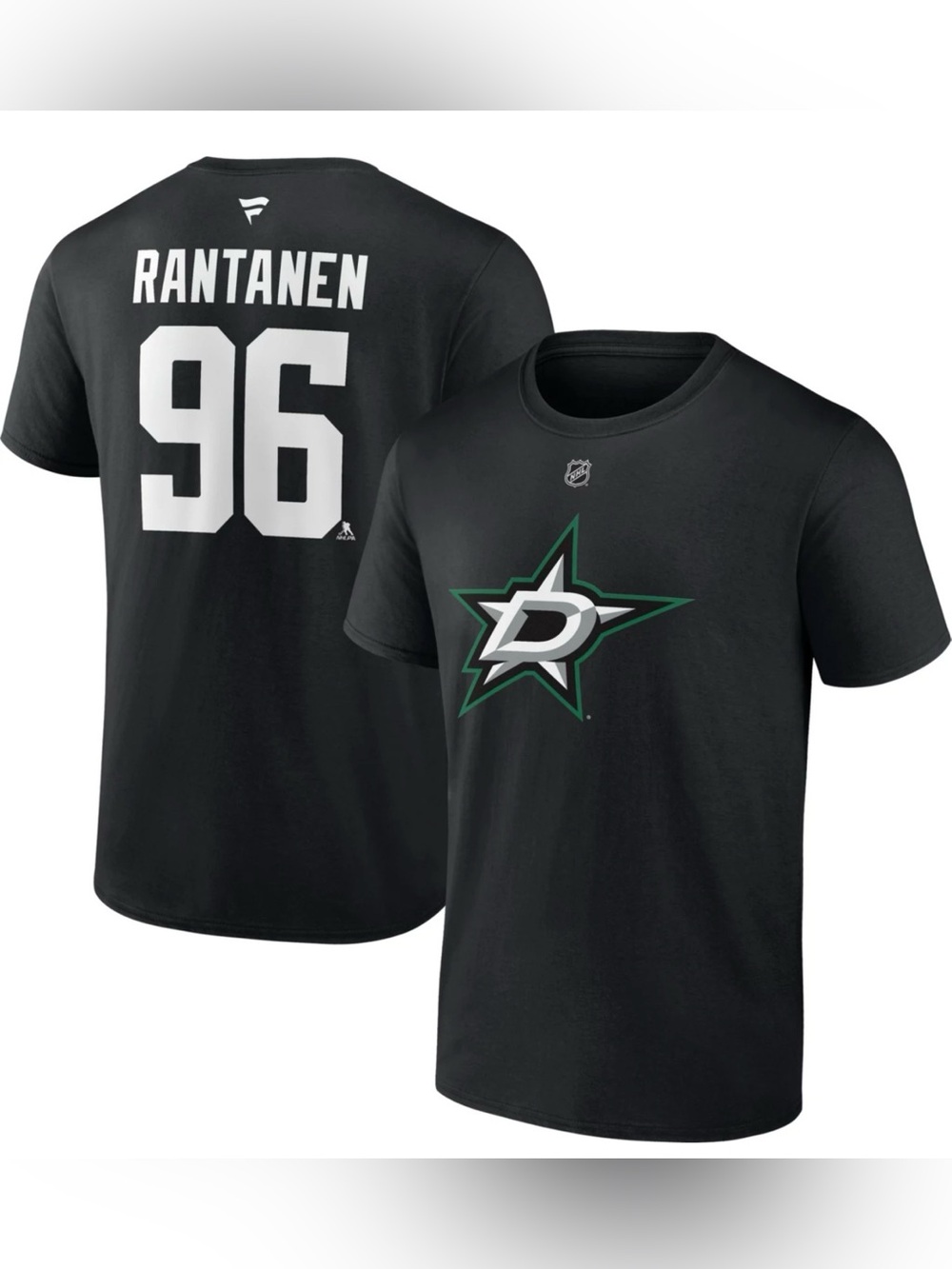 NWT Fanatics NHL Dallas Stars Mikko Rantanen 96 Black Performance Tee Shirt - XL